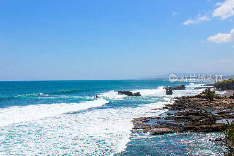 Tanah Lot寺庙海岸线，巴厘岛，印度尼西亚